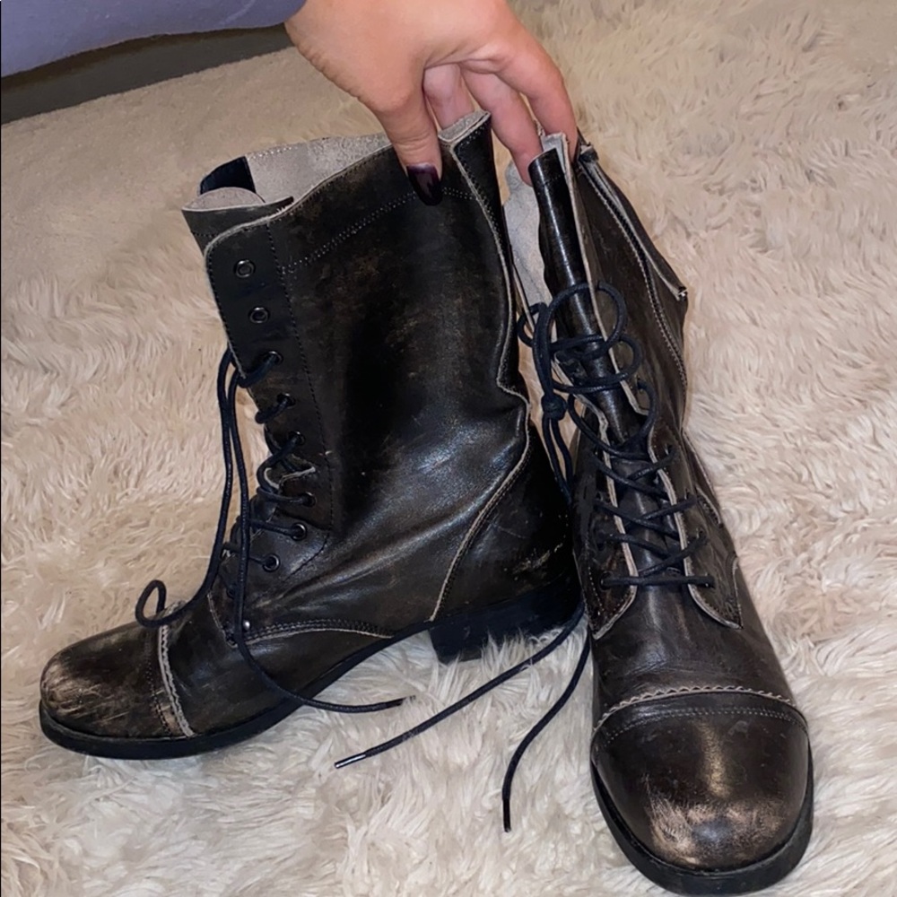 Aldo distressed combat boots